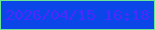 文字の大きさ：2、枠の色：68e794、背景の色：0b47e8、文字の色：4c2aff 無料ブログパーツのブログ時計