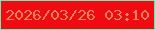 文字の大きさ：1、枠の色：68ebb6、背景の色：f00a12、文字の色：ea855a 無料ブログパーツのブログ時計