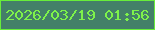 文字の大きさ：2、枠の色：68ed3a、背景の色：438068、文字の色：7ef34a 無料ブログパーツのブログ時計