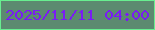 文字の大きさ：3、枠の色：68ee90、背景の色：5c8a70、文字の色：7a1bf4 無料ブログパーツのブログ時計