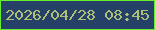 文字の大きさ：2、枠の色：68ef2b、背景の色：254168、文字の色：aebf78 無料ブログパーツのブログ時計