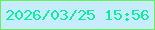 文字の大きさ：3、枠の色：68ef5c、背景の色：c6ecfe、文字の色：0bf098 無料ブログパーツのブログ時計