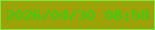 文字の大きさ：5、枠の色：68f144、背景の色：a0a107、文字の色：20d815 無料ブログパーツのブログ時計