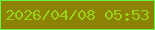 文字の大きさ：2、枠の色：68f448、背景の色：8b8206、文字の色：9ad115 無料ブログパーツのブログ時計
