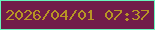 文字の大きさ：2、枠の色：68f4bc、背景の色：711c49、文字の色：b79525 無料ブログパーツのブログ時計
