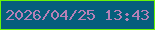 文字の大きさ：3、枠の色：68f509、背景の色：055f7c、文字の色：b680b6 無料ブログパーツのブログ時計