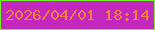 文字の大きさ：1、枠の色：68f628、背景の色：c427bb、文字の色：f28040 無料ブログパーツのブログ時計