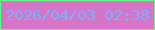 文字の大きさ：5、枠の色：68f68b、背景の色：d674c7、文字の色：7ab2ff 無料ブログパーツのブログ時計