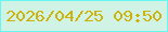 文字の大きさ：4、枠の色：68f6f0、背景の色：d0f3e5、文字の色：cdb20b 無料ブログパーツのブログ時計