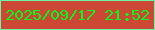 文字の大きさ：1、枠の色：68f7a7、背景の色：cc4835、文字の色：01fb1a 無料ブログパーツのブログ時計