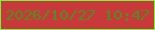 文字の大きさ：3、枠の色：68fc33、背景の色：c9393c、文字の色：528d1e 無料ブログパーツのブログ時計