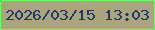 文字の大きさ：5、枠の色：68fd60、背景の色：aaa57c、文字の色：213868 無料ブログパーツのブログ時計