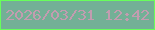 文字の大きさ：4、枠の色：68fe5b、背景の色：73b096、文字の色：c29cb0 無料ブログパーツのブログ時計