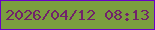 文字の大きさ：4、枠の色：6901c8、背景の色：7b9e3f、文字の色：71226a 無料ブログパーツのブログ時計
