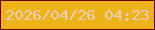 文字の大きさ：5、枠の色：690207、背景の色：edb419、文字の色：efcdbe 無料ブログパーツのブログ時計
