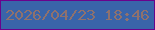 文字の大きさ：4、枠の色：69028c、背景の色：3964a9、文字の色：8f716d 無料ブログパーツのブログ時計