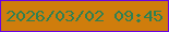 文字の大きさ：2、枠の色：6903e5、背景の色：cf7d0c、文字の色：2f8052 無料ブログパーツのブログ時計