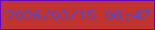 文字の大きさ：1、枠の色：6906b6、背景の色：c0332e、文字の色：5a46c1 無料ブログパーツのブログ時計