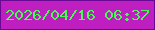 文字の大きさ：4、枠の色：690892、背景の色：bf1ec1、文字の色：47fa51 無料ブログパーツのブログ時計