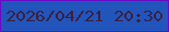 文字の大きさ：5、枠の色：690bc5、背景の色：2255bc、文字の色：3b1f3e 無料ブログパーツのブログ時計