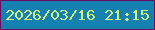 文字の大きさ：3、枠の色：690d61、背景の色：1481b0、文字の色：d0f280 無料ブログパーツのブログ時計