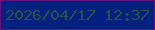 文字の大きさ：3、枠の色：69117a、背景の色：012180、文字の色：22534a 無料ブログパーツのブログ時計