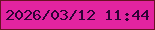 文字の大きさ：4、枠の色：691224、背景の色：e224a0、文字の色：2f0236 無料ブログパーツのブログ時計