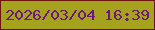 文字の大きさ：4、枠の色：69140d、背景の色：a5a21e、文字の色：6e1580 無料ブログパーツのブログ時計