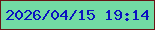 文字の大きさ：1、枠の色：691515、背景の色：72dba4、文字の色：0a12c1 無料ブログパーツのブログ時計
