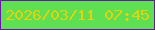 文字の大きさ：3、枠の色：6915a6、背景の色：5fe053、文字の色：e2d30c 無料ブログパーツのブログ時計