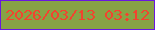 文字の大きさ：3、枠の色：6917e0、背景の色：87a246、文字の色：f2432f 無料ブログパーツのブログ時計