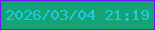 文字の大きさ：3、枠の色：6917fb、背景の色：16a275、文字の色：17cee2 無料ブログパーツのブログ時計