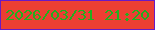文字の大きさ：2、枠の色：691ac5、背景の色：ec3f33、文字の色：23af1e 無料ブログパーツのブログ時計