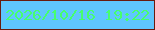 文字の大きさ：4、枠の色：691b0f、背景の色：5fc6fe、文字の色：46fe6e 無料ブログパーツのブログ時計