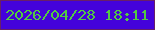文字の大きさ：3、枠の色：691f67、背景の色：4402da、文字の色：52ca42 無料ブログパーツのブログ時計