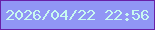 文字の大きさ：1、枠の色：6920a7、背景の色：9196f5、文字の色：c8f9f0 無料ブログパーツのブログ時計