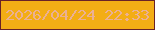 文字の大きさ：1、枠の色：692127、背景の色：f3ad15、文字の色：ebb094 無料ブログパーツのブログ時計