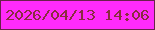 文字の大きさ：2、枠の色：69214a、背景の色：ff2bfa、文字の色：892d40 無料ブログパーツのブログ時計