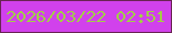 文字の大きさ：1、枠の色：692453、背景の色：d141ec、文字の色：a2cd48 無料ブログパーツのブログ時計