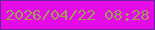 文字の大きさ：1、枠の色：69249c、背景の色：e40be6、文字の色：9e9c55 無料ブログパーツのブログ時計
