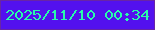 文字の大きさ：4、枠の色：6925a5、背景の色：5311ee、文字の色：29fbab 無料ブログパーツのブログ時計