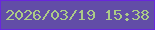 文字の大きさ：5、枠の色：6927dc、背景の色：624da7、文字の色：accb87 無料ブログパーツのブログ時計