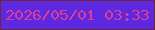 文字の大きさ：1、枠の色：692834、背景の色：5d28e0、文字の色：da3f96 無料ブログパーツのブログ時計