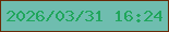 文字の大きさ：1、枠の色：692907、背景の色：6fbdaf、文字の色：20a65c 無料ブログパーツのブログ時計