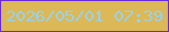 文字の大きさ：3、枠の色：6929d8、背景の色：dcb856、文字の色：97d2f0 無料ブログパーツのブログ時計