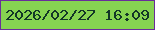 文字の大きさ：1、枠の色：692d9a、背景の色：86d351、文字の色：123727 無料ブログパーツのブログ時計