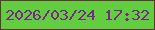 文字の大きさ：5、枠の色：692e3c、背景の色：60ce3f、文字の色：7d258b 無料ブログパーツのブログ時計