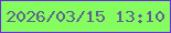 文字の大きさ：4、枠の色：692edc、背景の色：86fd5f、文字の色：5e648e 無料ブログパーツのブログ時計