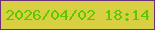 文字の大きさ：1、枠の色：69317c、背景の色：d8cf42、文字の色：5dc702 無料ブログパーツのブログ時計