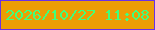 文字の大きさ：2、枠の色：6931e6、背景の色：ec9d05、文字の色：40ff7c 無料ブログパーツのブログ時計